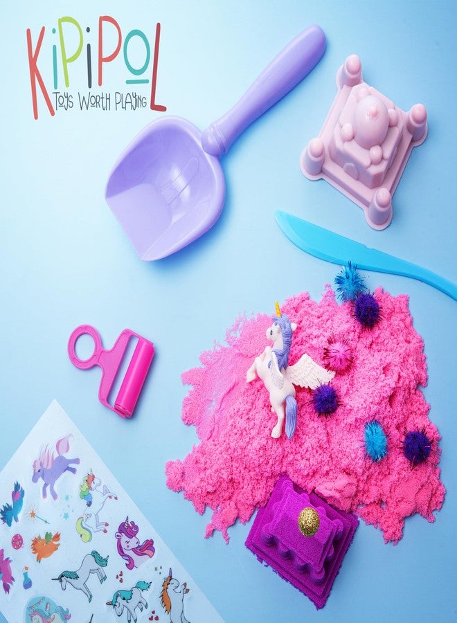 Kipipol Unicorn Sensory Bin for Toddlers 3-4, 5-7 Magic Sand Art Kit w Sandbox, 2.4 LB of Sensory Sand, 10 Sand Toys, 4 Unicorn Toys for Girls Age 4-6, 6-8 Christmas & Birthday Gifts for Girls - Image 5